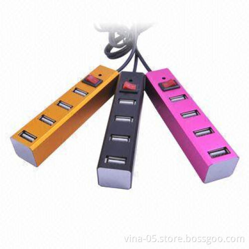 USB 2.0 High-speed 7-port Hub with Switch Professional Model